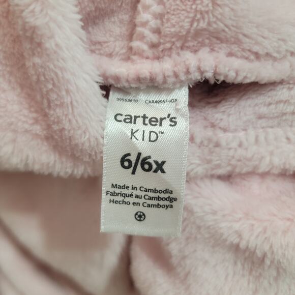 Carter's 6/6x Pink Fluffy Hooded Sweater - Picture 3 of 3